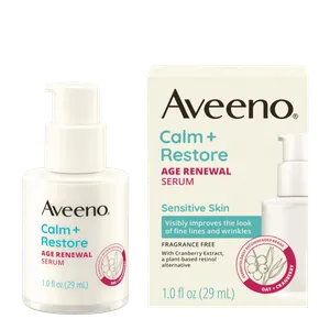 Aveeno Calm + Restore Fragrance Free Age Renewal Serum for Sensitive Skin